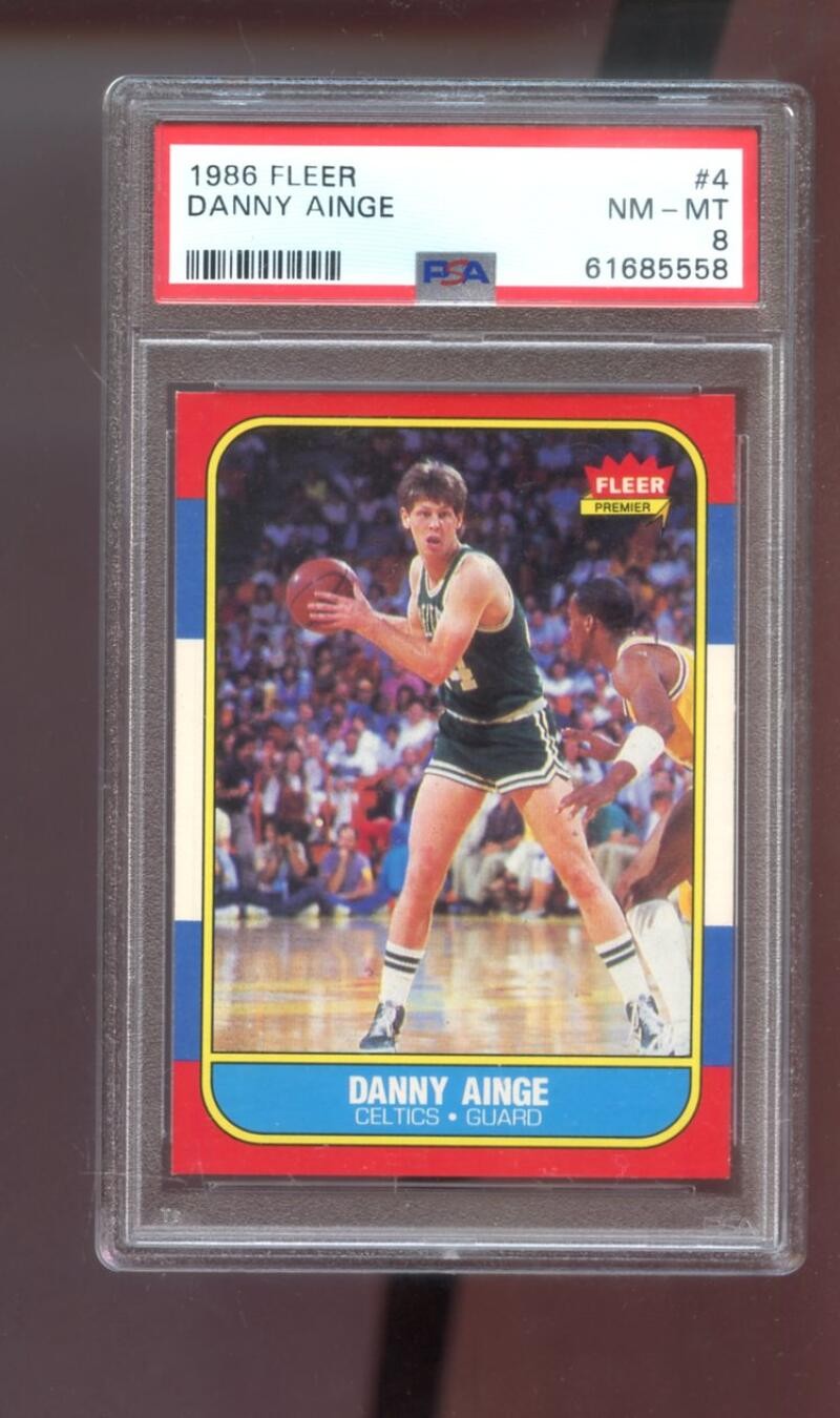1986-87 Fleer #4 Danny Ainge ROOKIE RC PSA 8 Graded Basketball Card NBA 86-1987
