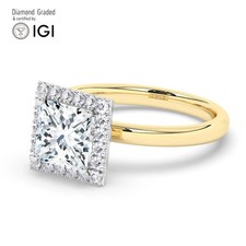 Princess Diamond Engagement Ring 18k Yellow Gold Labgrown 2.30 Ct Solitaire
