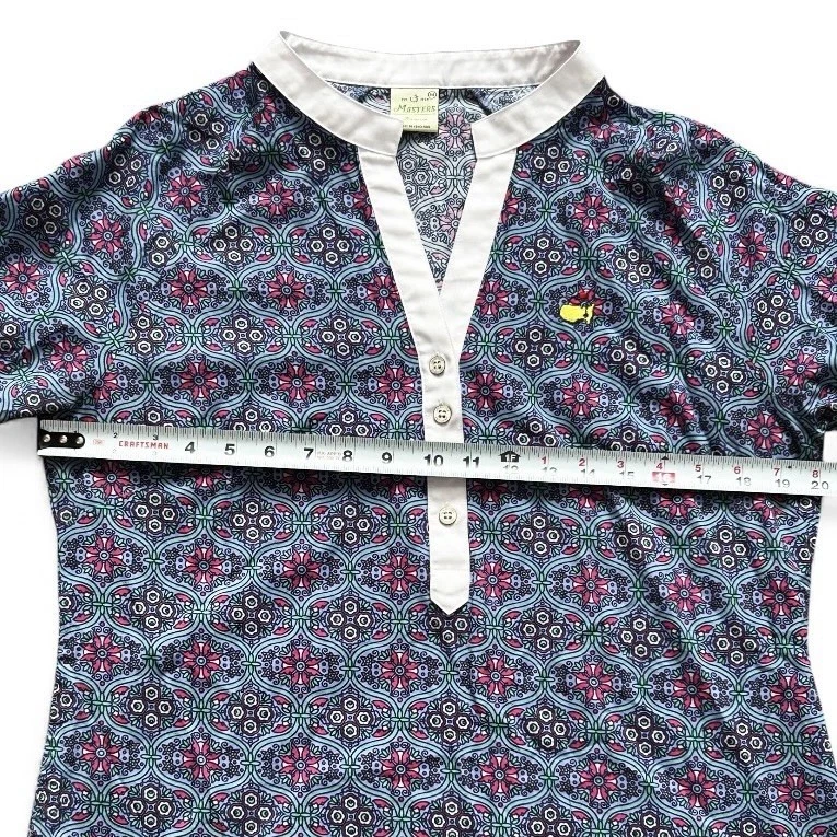 Camisa de golf pulóver Peter Millar Masters para mujer mediana azul floral Redbud Foto 2 de 4