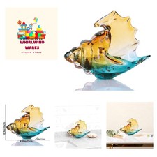 Hand-Blown Glass Conch Sculpture, Coastal Home Decor Conch Horn, Glass Art Se...