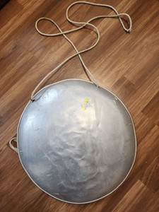 Vtg '60s Aluminum Flying Saucer Sled-Griswald Xmas Vacation 25" Rope Handles