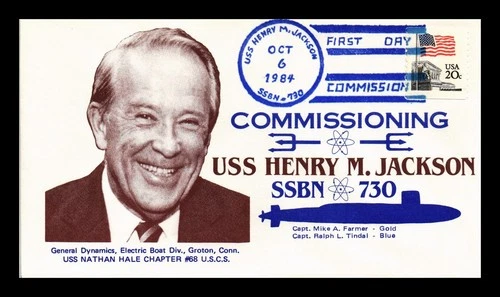 US COVER USS HENRY M JACKSON SSBN-730 FIRST DAY COMMISSION NAVAL CANCEL