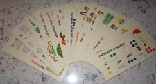 Vintage Fisher Price 16 Stencil Cards Set for Magnetic Letters School Days Desk