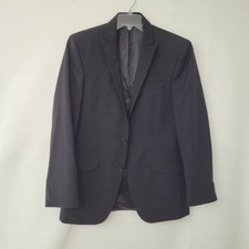 Kenneth Cole New York Mens Black Wool Blend Suit Jacket Blazer 40L