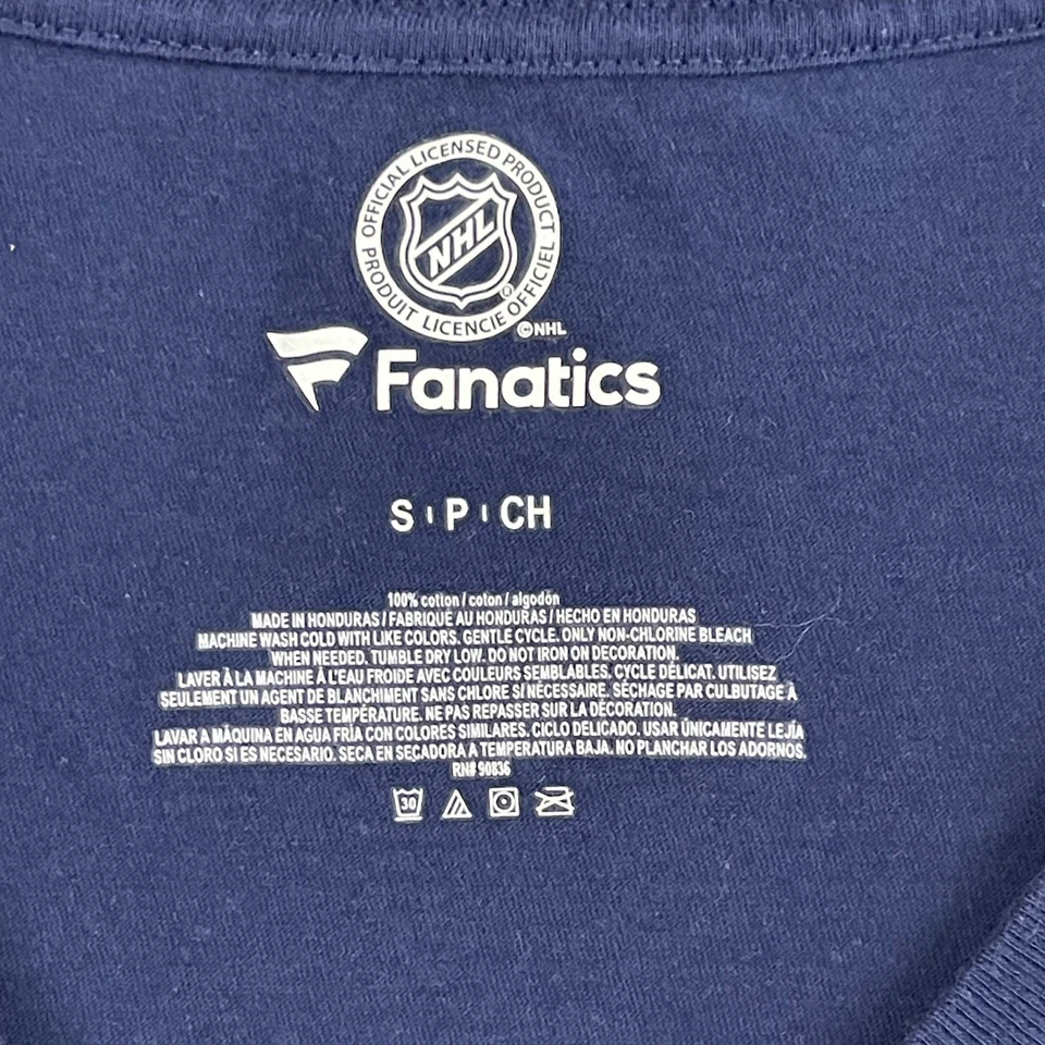 Camiseta Vegas Golden Knights Logo Mujer Pequeña Azul Marino Cuello en V Estandarte Onda Foto 2 de 4