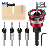 "Kegelsenker Bohrer 6 Tlg 1/4\" Hex Schaft Holzbohrer Mit Tiefenanschlag PräZise"