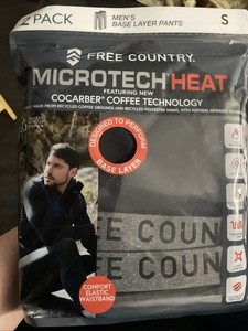 FREE COUNTRY MicroTech Heat 2 Pack Men's Base Layer Pants Black  Size Small New