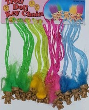 Lot of 12 Vintage Troll Doll Necklaces NEW IN PKG - Novelty, Party, Retro