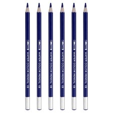 6Pcs Watercolor Pencil for Coloring, Drawing, Painting, Dark Blue