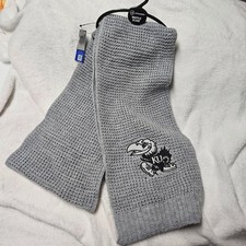 Kansas University Jayhawks Little Earth Gray Unisex Waffle Knit Scarf