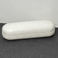 Oakley White Embossed Hard Shell Glasses Case Textured Logo Flaws Signature