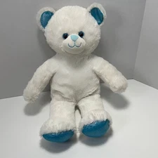 Build A Bear White White Snow Bear Snow Hugs Blue Accents Stuffed Animal BAB