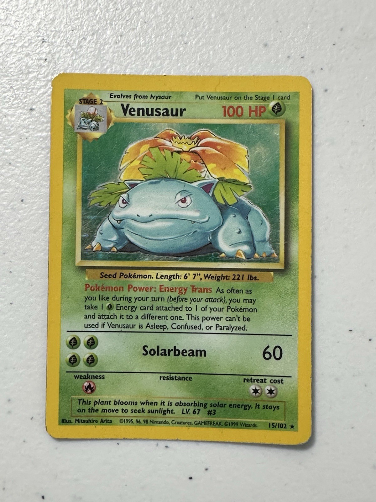 Venusaur 15/102 Base Set Holo Card 