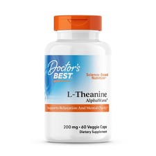 Doctor's Best L-Theanine Caps 200mg for Men  60 Count Pack of 1 , No Color