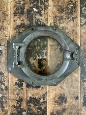 Vintage Antique Nautical Octagon Brass Bronze Porthole Ship Maritime