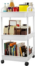 3-Tier Rolling Utility Cart Lightweight Storage Organizer Easy Assemble Trolley