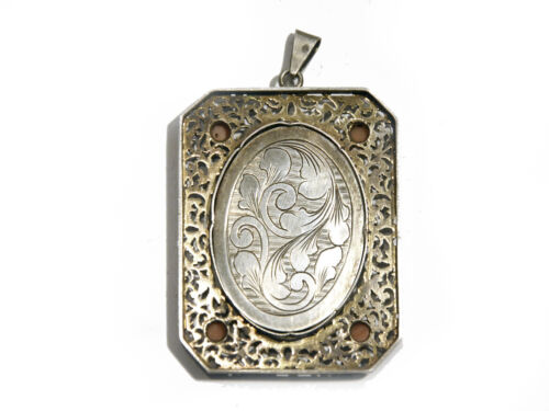 Broche-colgante retrato miniatura al óleo pintado a mano plata 925. - Imagen 3 de 11