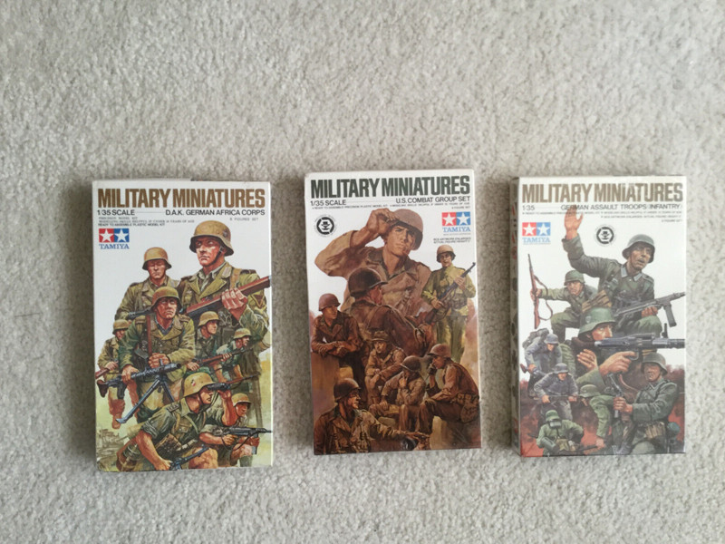 3 Tamiya 1/35th Scale World War 2 "Military Miniatures" kits