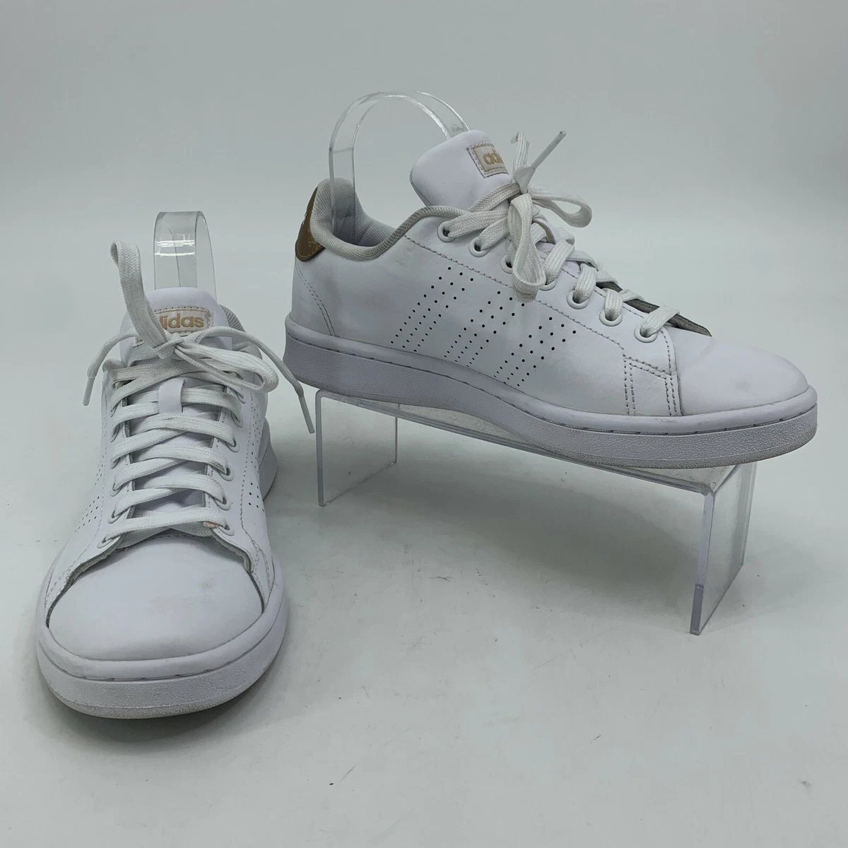 Adidas Advantage Sneakers Women s Size 7.5 White Gold Cloudfoam