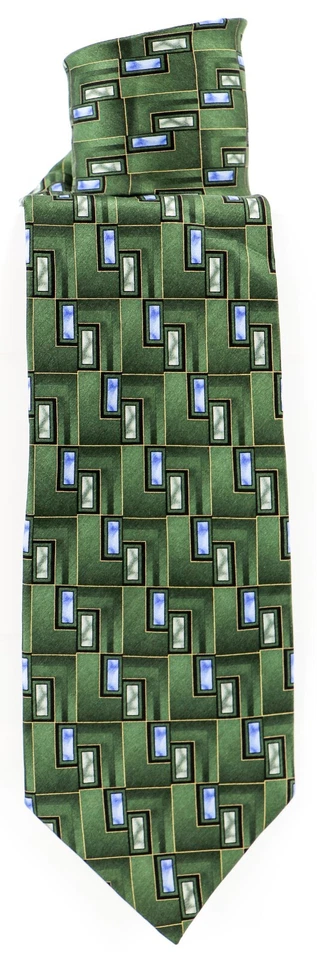 Stafford Men's Necktie 100% Silk Satin Geometric Rectangles 61 x 4 - Image 2 of 3