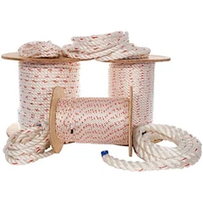 Paracord Planet Twisted Poly Dacron Rope | White with Red Tracer | Utility Rope