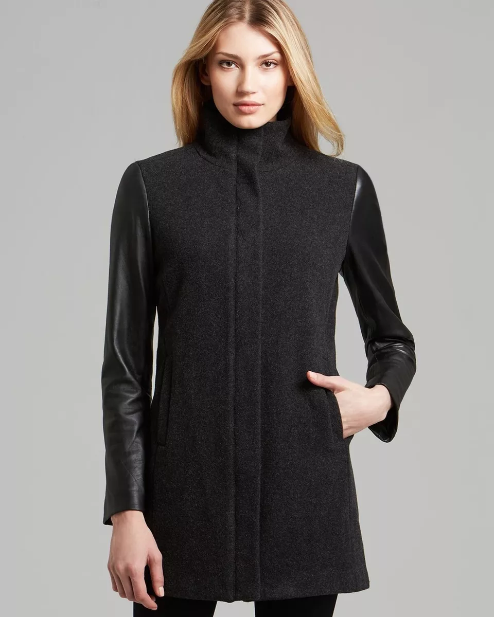 Eileen fisher high collar clearance coat