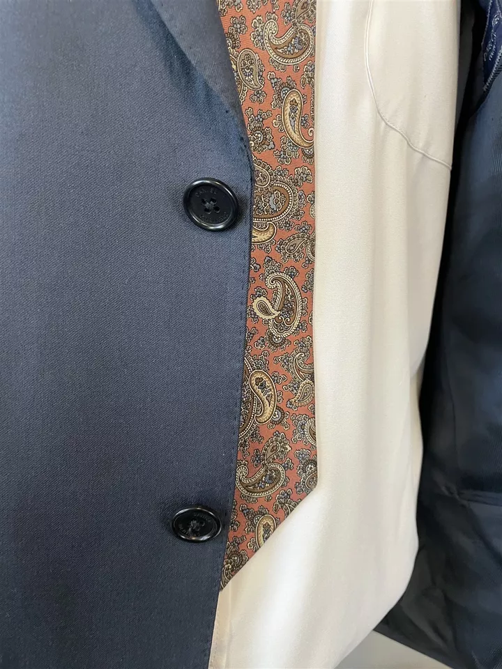 Daniel Cremieux 40S USA MADE Dark Smoke Gray Loro Piana Wool 2Btn Blazer Jacket - Image 4 of 4