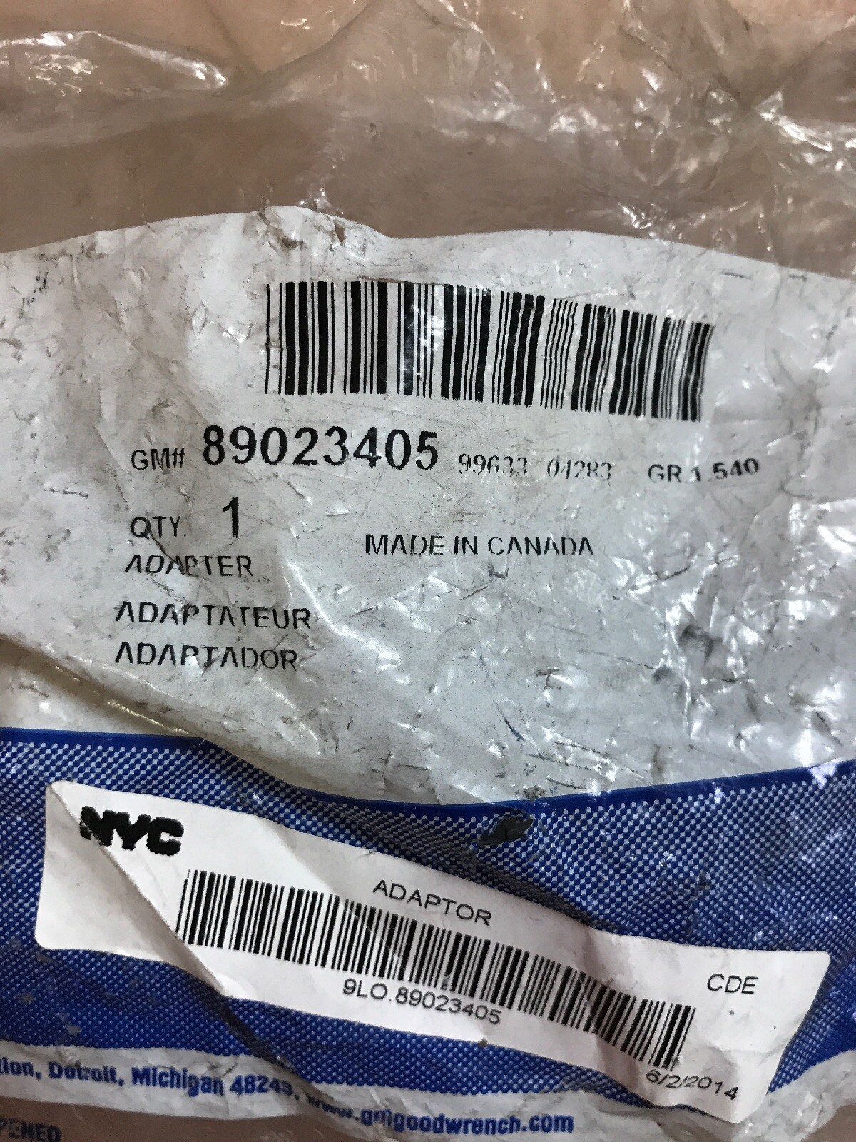 89023405 New OEM GM Oil Cooler Adapter | eBay 