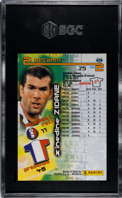 Zidane 1999-00 Calcio Panini Card #75 Juventus Serie A SGC 8 NM MT