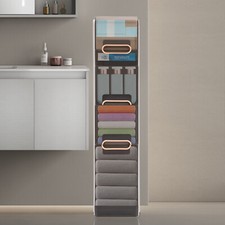 Modern Bathroom Floor Storage Cabinet with 4 Drawers For Narrow Space Organizer