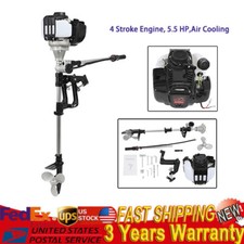 4 Stroke Outboard Motor 5.5HP Fishing Boat Engine Gasoline Air Cooled Motor 52cc