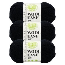  3 Pack Lion Brand Yarn 636-153 Wool-Ease DK Yarn, Black
