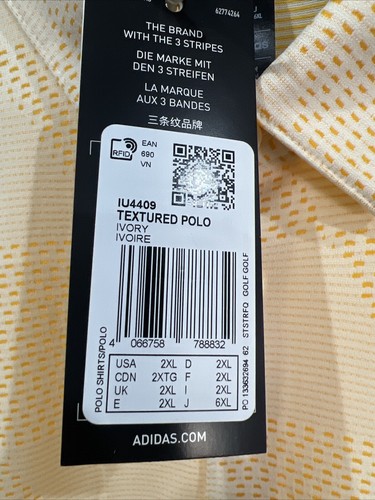 Adidas Textured Polo Shirt XXL - Picture 2 of 3