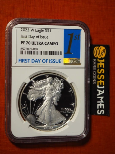 2022 W PROOF SILVER EAGLE NGC PF70 ULTRA CAMEO FIRST DAY OF ISSUE FDI 1ST LABEL