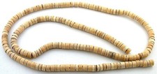 5mm To 5.5mm Tan Natural Coconut Heishi 23 Inch Bead Strand HBS26