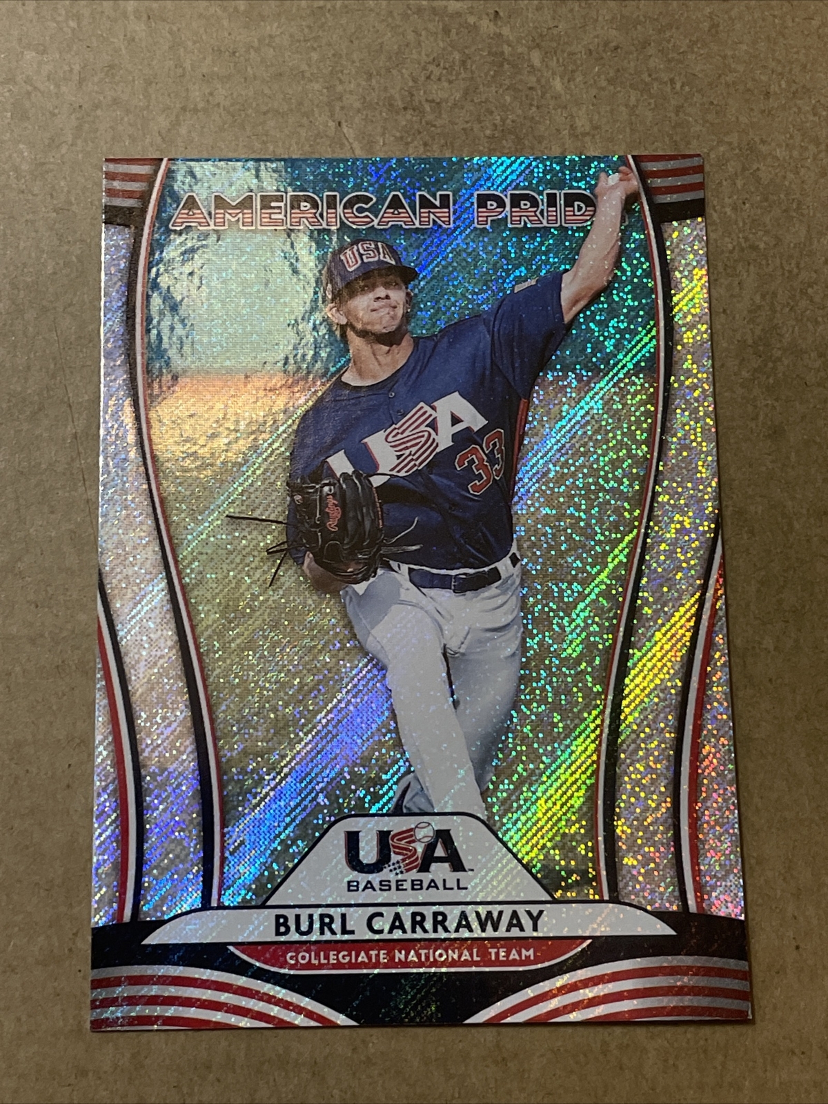 BURL CARRAWAY JUSTIN VERLANDER 2020 Donruss American Pride RAPTURE #AP14