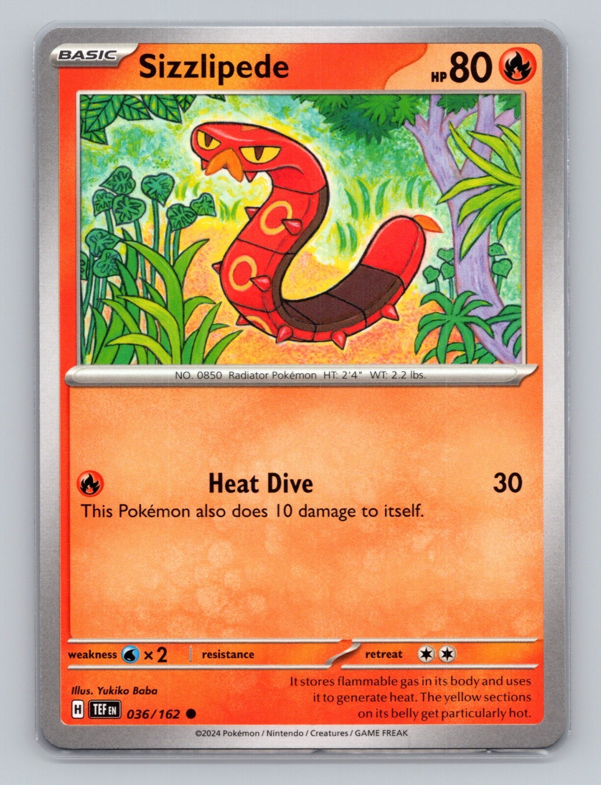 Sizzlipede 36/162 Temporal Forces Common NM TEF EN Pokemon Card Scarlet & Violet