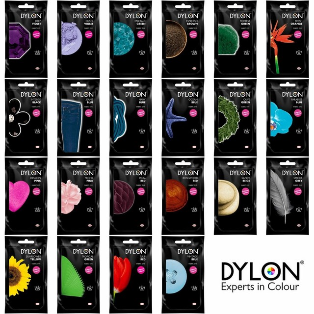 50g Dylon Lavado a Mano Teñido Tela Ropa Cortina Textiles Jeans 17 Color Elegir