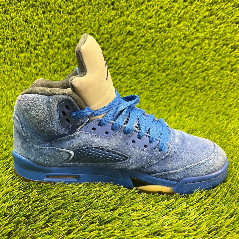 Nike Air Jordan 5 Retro Azul Niños Talla 6.5Y Informal Zapatos de Baloncesto Tenis Foto 4 de 4