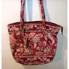 Vera Bradley Piccadilly Plum Shoulder Bag Quilted Paisley Retired Made in USA