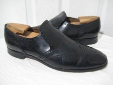 Hand Benched Hand Finished By Craftsmen Black Leather Loafer Shoes Men's Size 11