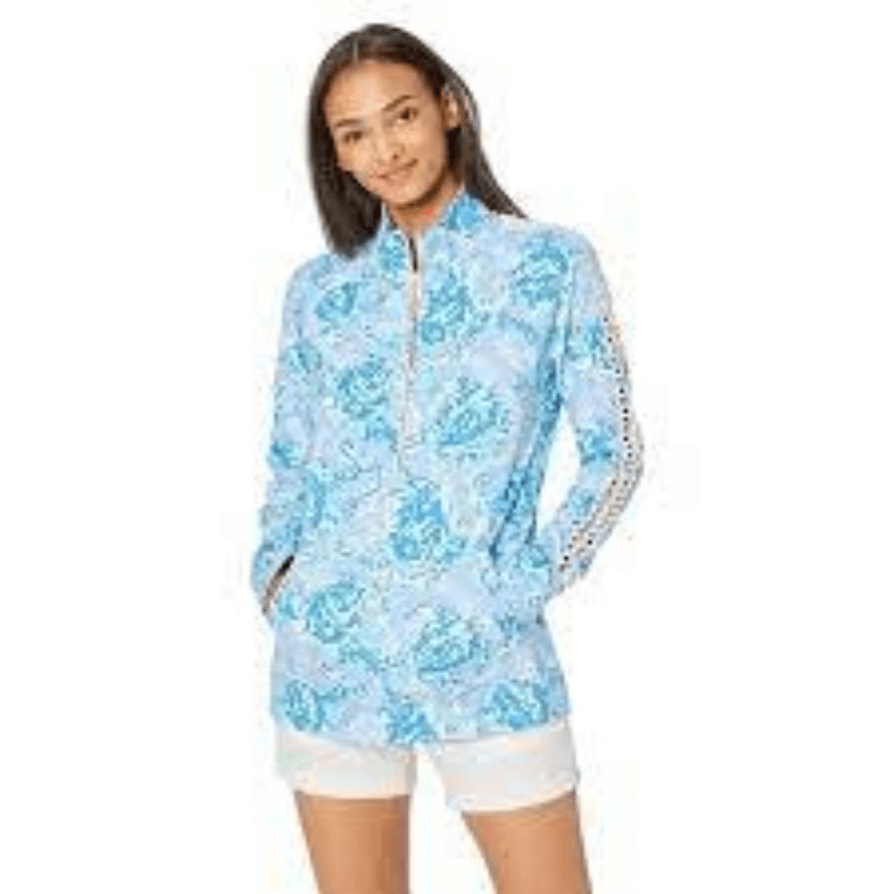 Lilly Pulitzer Skipper Popover Jacket Half Zip Blue Peri Lilly Pulitzer Skipper Popover Jacket Half Zip Blue Peri