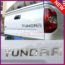 Chrome Trunk Tailgate Insert Raised 3D Letter Emblem Badge For TUNDR 2014-2021