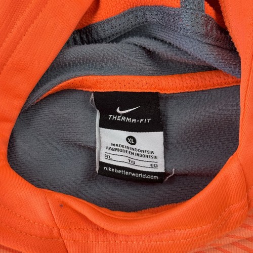 Nike Elite Boys Sweatshirt Hoodie Dri-Fit Long Sleeve Orange Gray Extra Large - Picture 2 of 16