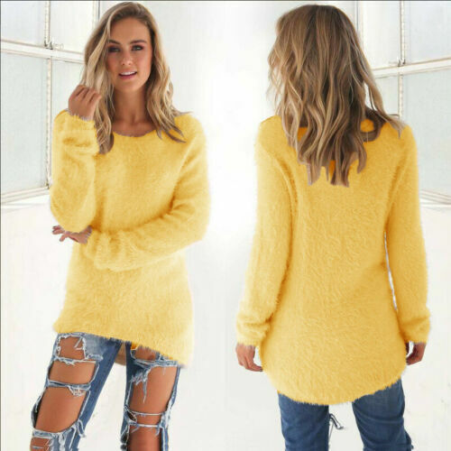 Para mujeres Cálido Suelto Jersey Vestido Pullover Prendas para el torso Suéter Informal Invierno Manga Larga - Imagen 9 de 24