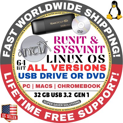 ANTIX LINUX OS 19.2 ALL sysVinit, Runit BASE, CORE, FULL, NET USB, DVD INSTALLER