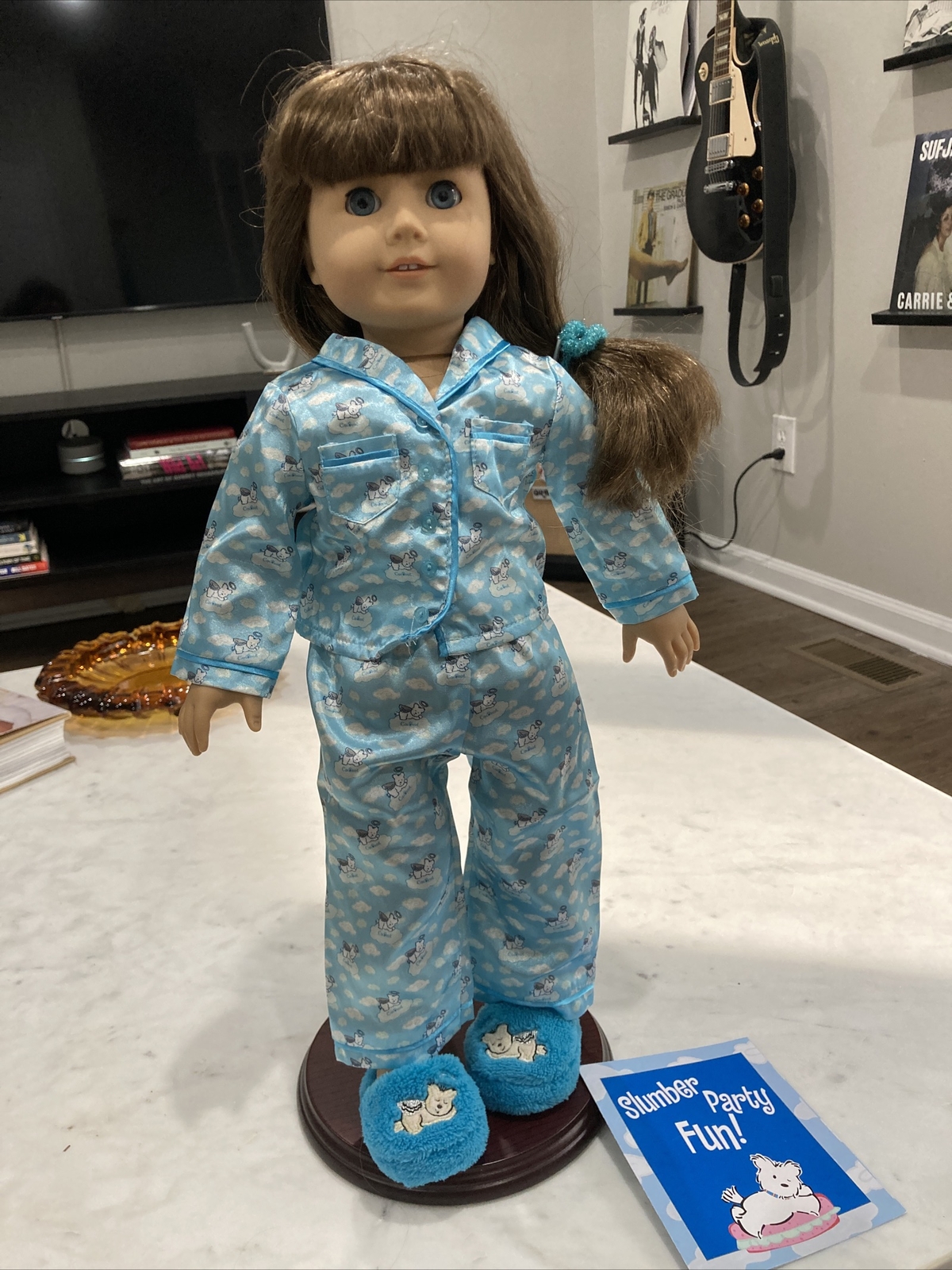 American Girl 2004 Coconut’s PJs Pajamas Complete Set Blue Silk w