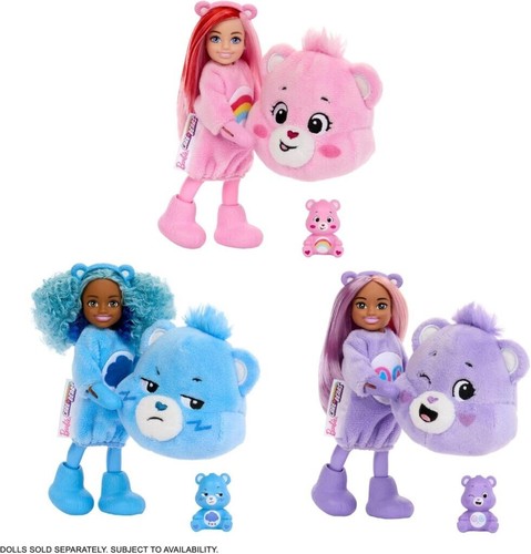 Barbie Chelsea Cutie Reveal Care Bear Share Bear Purple 6 Surprises Doll New - Imagen 3 de 5