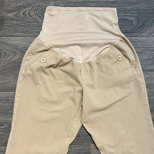 Old Navy Maternity Size 8 Pants Pockets Boot Cut Leg Full Panel Tan Khaki - Picture 8 of 8
