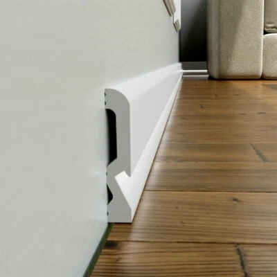 INSPIRUM Zócalo Blanco LED 10cm Alto LCL-16 Zócalo Moderno Impermeable 1 Metro Largo